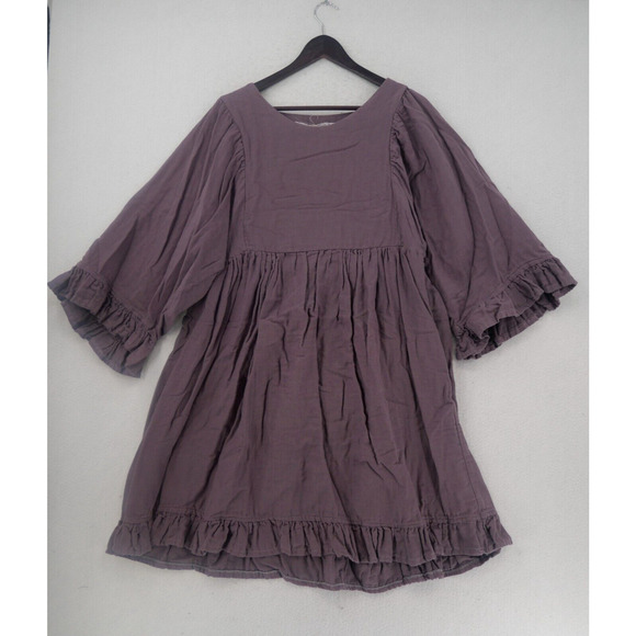 Farmhouse Frocks Women's Medium Oversized Dress Ruffle Modest Frock Amish Purple - Picture 1 of 5